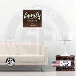 Speed Fabrication Heart/Love Metal Signs Family A Little Bit Of Crazy A Little Bit Of Loud & A Whole Lot Of Love Metal Sign