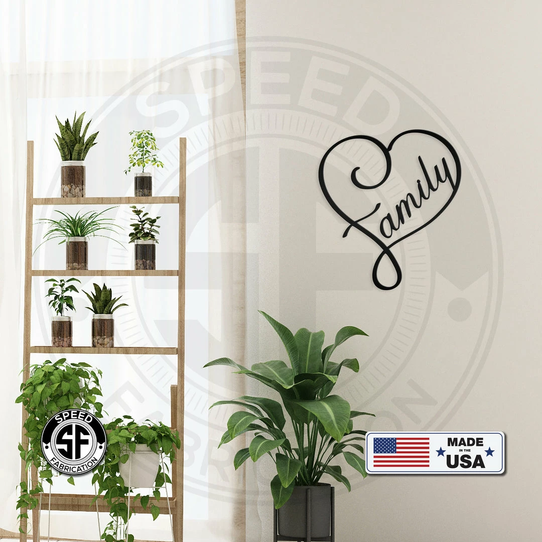 Speed Fabrication Home Decor & Gifts Heart Family Wall Art