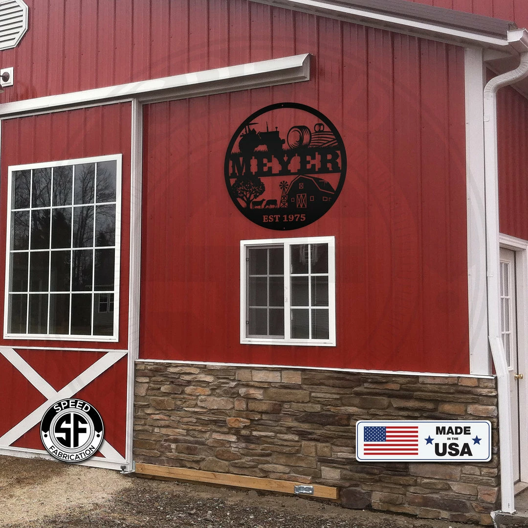 Speed Fabrication Farm Metal Signs Personalized Farm Monogram With Established Date Metal Sign