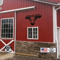 Speed Fabrication Farm Metal Signs Personalized Farm/Company Name Bull Metal Sign