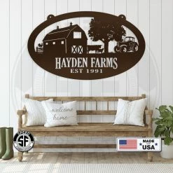 Speed Fabrication Oval Farm Sign With Family Name And Established Date Most Popular