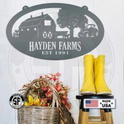 Speed Fabrication Oval Farm Sign With Family Name And Established Date Most Popular