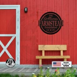 Speed Fabrication Personalized Family Farmstead With Established Date Metal Sign Farm Metal Signs
