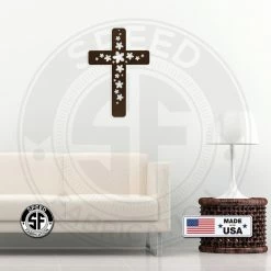 Speed Fabrication Flower Metal Cross Sign Religious Metal Signs