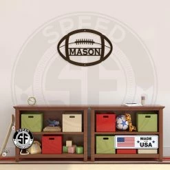 Speed Fabrication Personalized Football Metal Sign Sports Wall Art