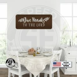Speed Fabrication Fall/Autumn Metal Signs Give Thanks To The Lord Metal Sign Religious Sign