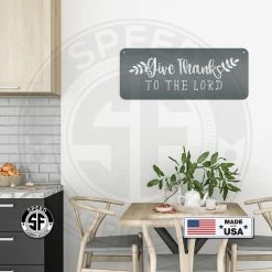 Speed Fabrication Fall/Autumn Metal Signs Give Thanks To The Lord Metal Sign Religious Sign