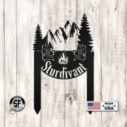 Speed Fabrication Custom Camping Sign - Family Name Campsite Sign Outdoor Patio/Lawn Metal Signs