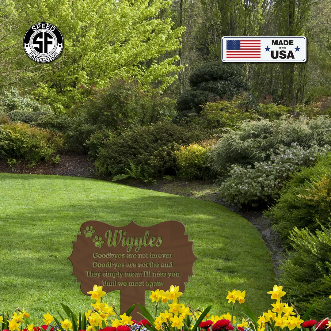 Speed Fabrication Personalized Pet Memorial Grave Marker Metal Yard Stake Sign Animal Metal Signs