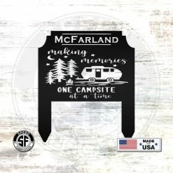 Speed Fabrication Outdoor Patio/Lawn Metal Signs Personalized One Campsite At A Time Metal Yard Stake Sign
