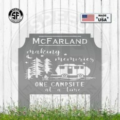 Speed Fabrication Outdoor Patio/Lawn Metal Signs Personalized One Campsite At A Time Metal Yard Stake Sign