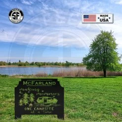 Speed Fabrication Outdoor Patio/Lawn Metal Signs Personalized One Campsite At A Time Metal Yard Stake Sign
