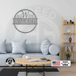 Speed Fabrication Personalized Round Scroll Monogram Metal Sign Monograms