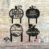 Speed Fabrication Fall/Autumn Metal Signs Assorted Autumn/Fall Leaves & Thanksgiving Pumpkin Metal Yard Stakes