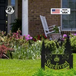 Speed Fabrication Custom Camping Sign - Family Name Campsite Sign Outdoor Patio/Lawn Metal Signs