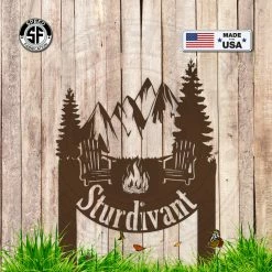 Speed Fabrication Custom Camping Sign - Family Name Campsite Sign Outdoor Patio/Lawn Metal Signs