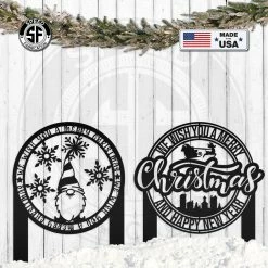 Speed Fabrication Assorted Christmas/Winter Holiday Metal Yard Stakes