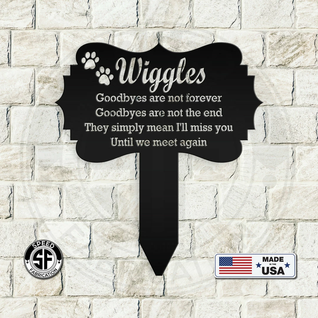Speed Fabrication Personalized Pet Memorial Grave Marker Metal Yard Stake Sign Animal Metal Signs