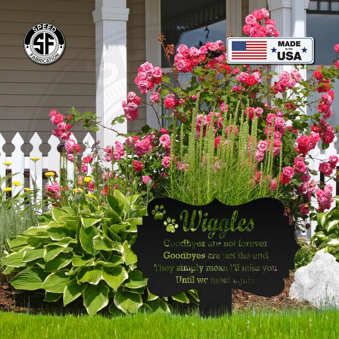 Speed Fabrication Personalized Pet Memorial Grave Marker Metal Yard Stake Sign Animal Metal Signs