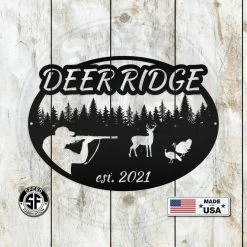 Speed Fabrication Farm Metal Signs Custom Deer And Turkey Hunting Scenery Sign