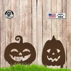 Speed Fabrication Assorted Halloween Pumpkin Metal Yard Stakes Halloween Metal Signs