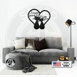 Speed Fabrication Animal Metal Signs I Would Spend Nine Lives With You Cats With Heart Tails Metal Sign