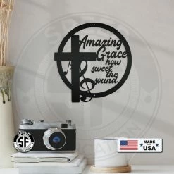 Speed Fabrication Religious Metal Signs Amazing Grace Music Metal Sign