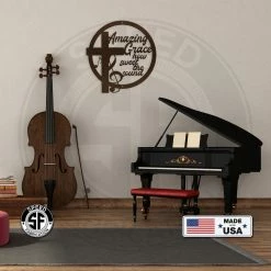 Speed Fabrication Religious Metal Signs Amazing Grace Music Metal Sign