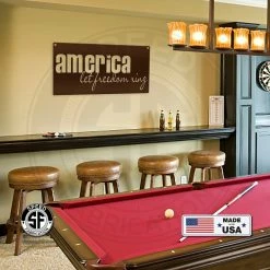 Speed Fabrication America Let Freedom Ring Metal Sign