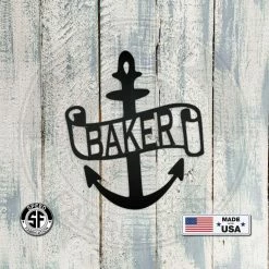 Speed Fabrication Home Decor & Gifts Personalized Anchor Monogram Metal Sign