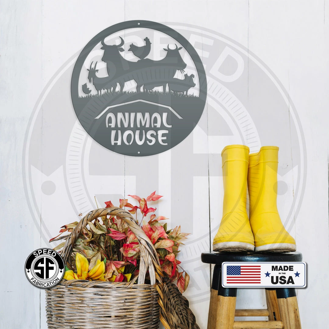 Speed Fabrication Farm Animal House Metal Sign Farm Metal Signs