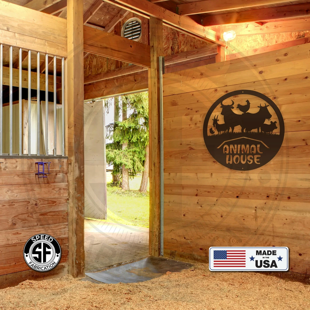Speed Fabrication Farm Animal House Metal Sign Farm Metal Signs