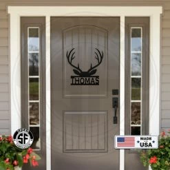 Speed Fabrication Hunting & Fishing Metal Signs Personalized Deer Antler Monogram Metal Sign