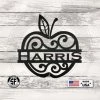Speed Fabrication Personalized Apple Monogram Metal Sign Home Decor & Gifts