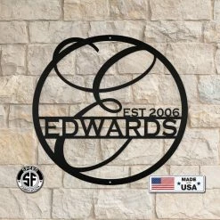 Speed Fabrication Metal Personalized Monogram With Established Date Sign- Wedding Gift