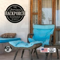 Speed Fabrication Round Backporch Sign With Family Name And Established Date