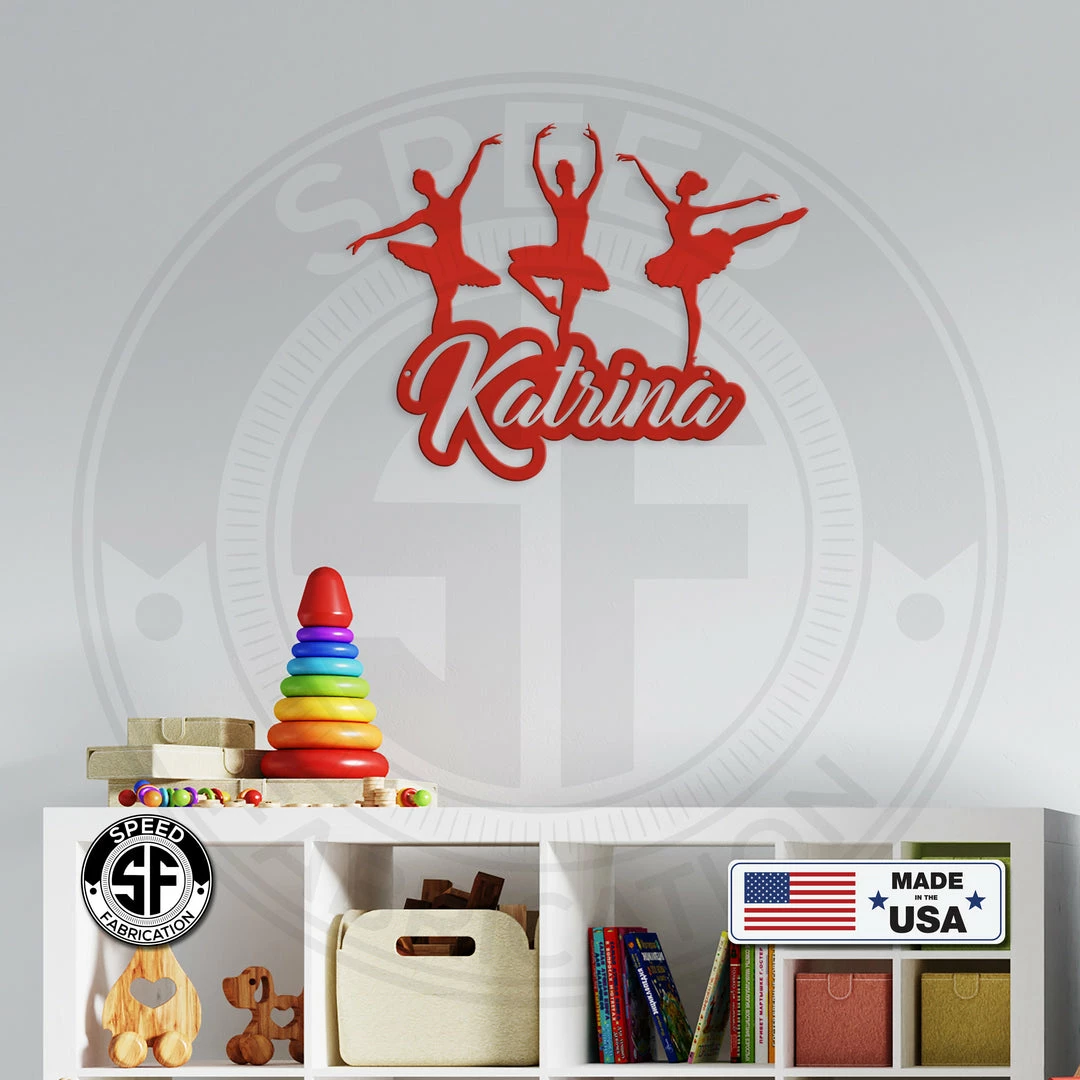 Speed Fabrication Personalized Ballerina Metal Sign