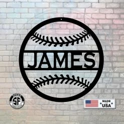 Speed Fabrication Personalized Baseball Name Metal Sign Sports Wall Art