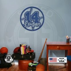 Speed Fabrication Personalized Baseball Name And Number Metal Sign