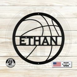 Speed Fabrication Personalized Basketball Metal Sign-Athlete Gift Sports Wall Art