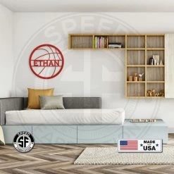 Speed Fabrication Personalized Basketball Metal Sign-Athlete Gift Sports Wall Art