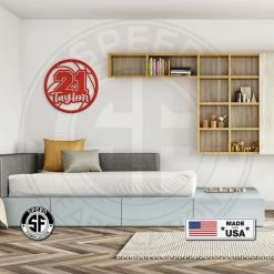 Speed Fabrication Personalized Basketball Name And Number Metal Sign - Athlete Gift - Home Decor