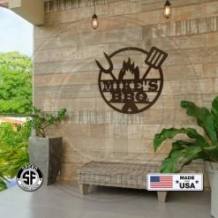 Speed Fabrication Personalized Name BBQ Metal Sign Outdoor Patio/Lawn Metal Signs