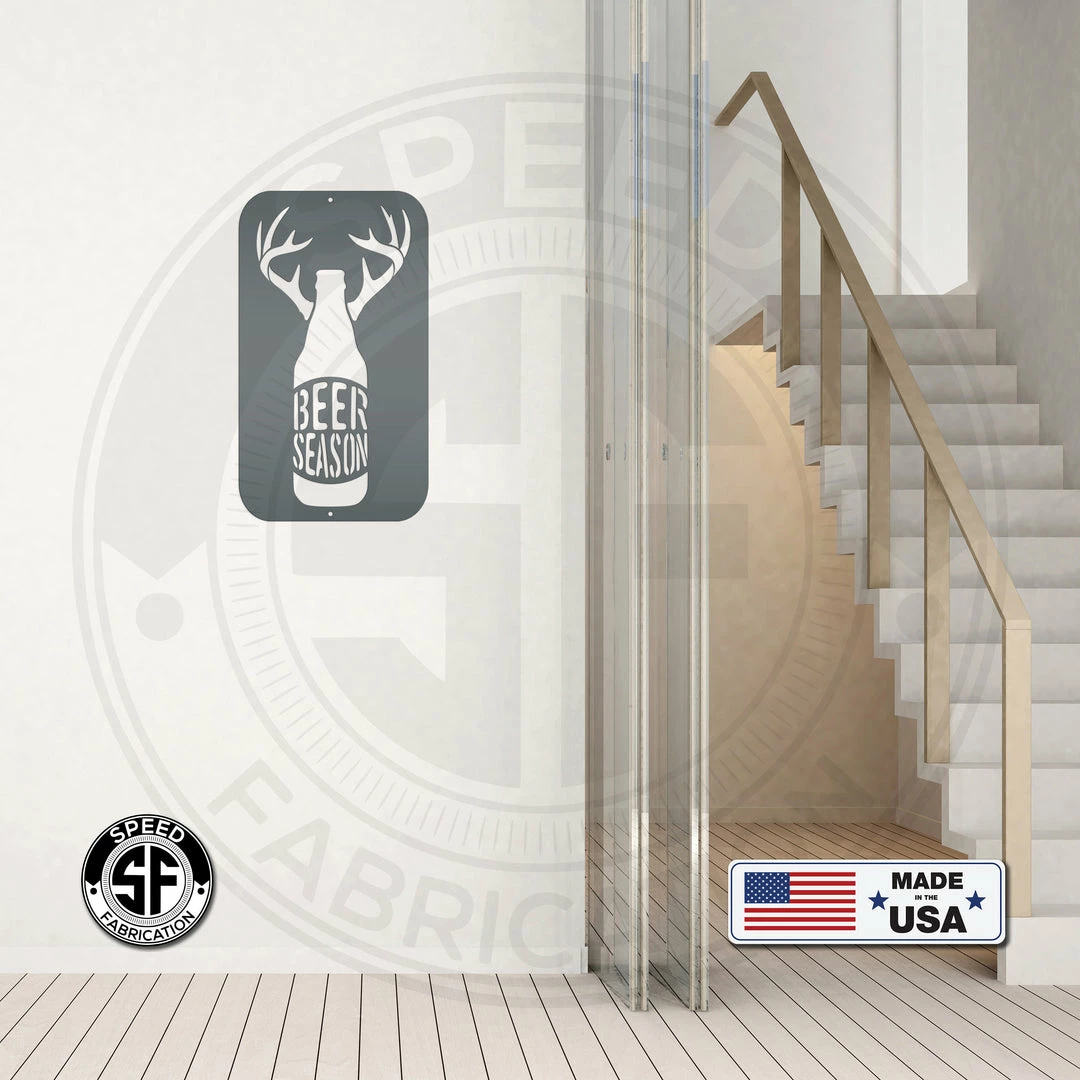 Speed Fabrication Hunting & Fishing Metal Signs Beer Season Metal Hunting Sign