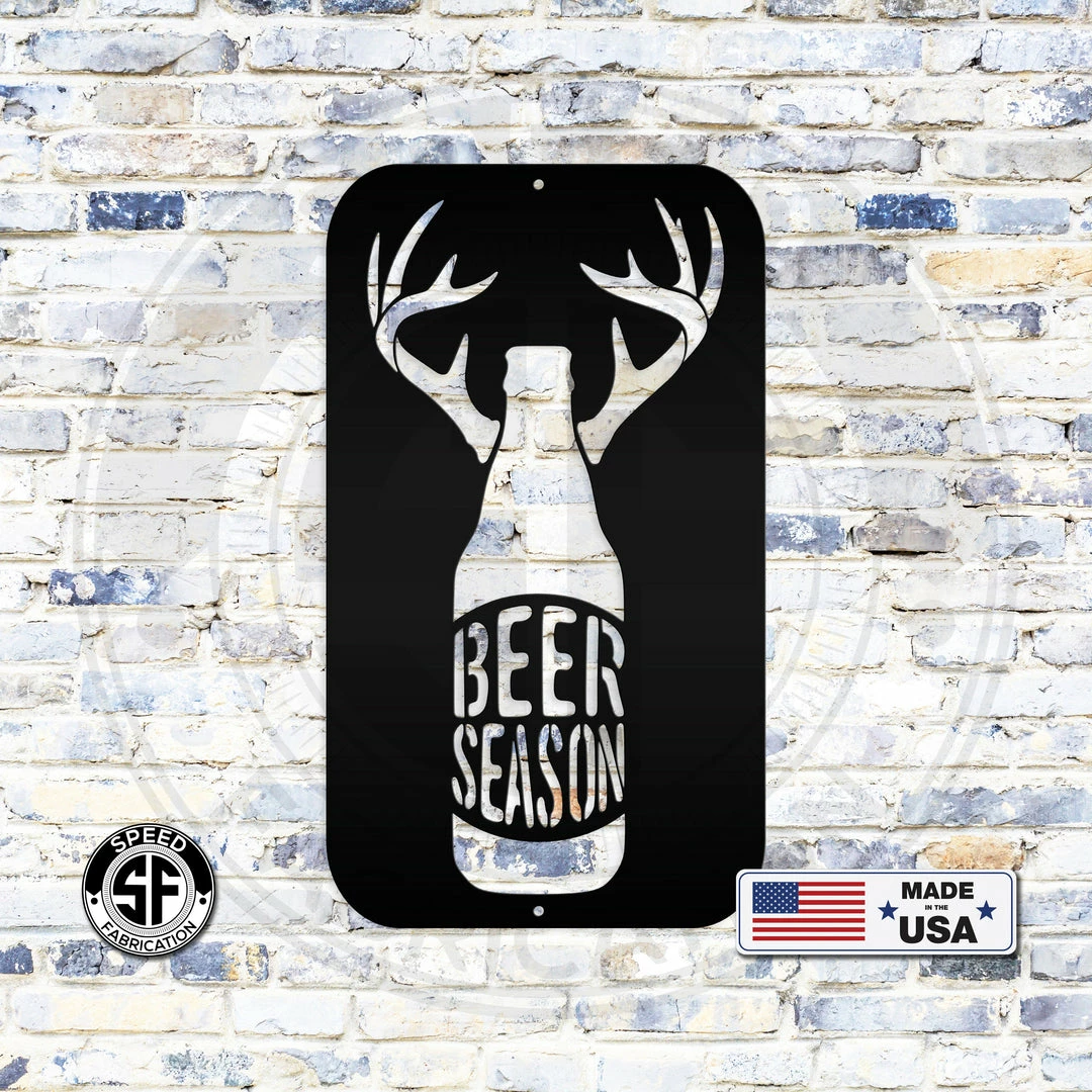 Speed Fabrication Hunting & Fishing Metal Signs Beer Season Metal Hunting Sign