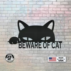Speed Fabrication Beware Of Cat Metal Sign Animal Metal Signs