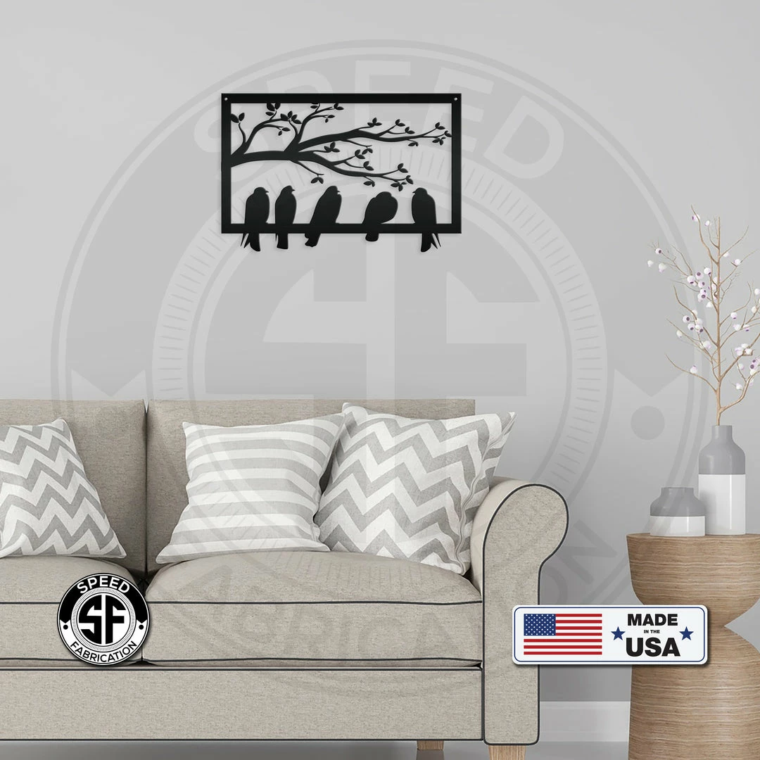 Speed Fabrication Animal Metal Signs Birds On A Branch Metal Sign