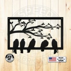 Speed Fabrication Animal Metal Signs Birds On A Branch Metal Sign