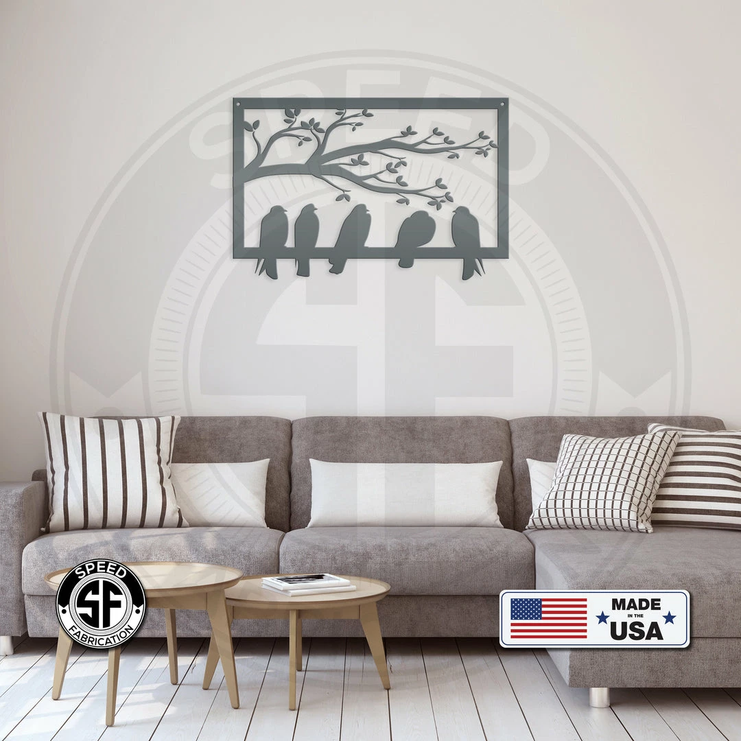 Speed Fabrication Animal Metal Signs Birds On A Branch Metal Sign
