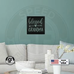 Speed Fabrication Home Decor & Gifts Blessed Grandma Heart Arrow Metal Sign